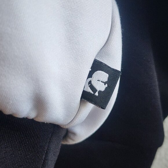 Karl Lagerfeld Paris Hoodie Womens XS Pullover Colorblock Graphic Sweatshirt - Picture 5 of 12